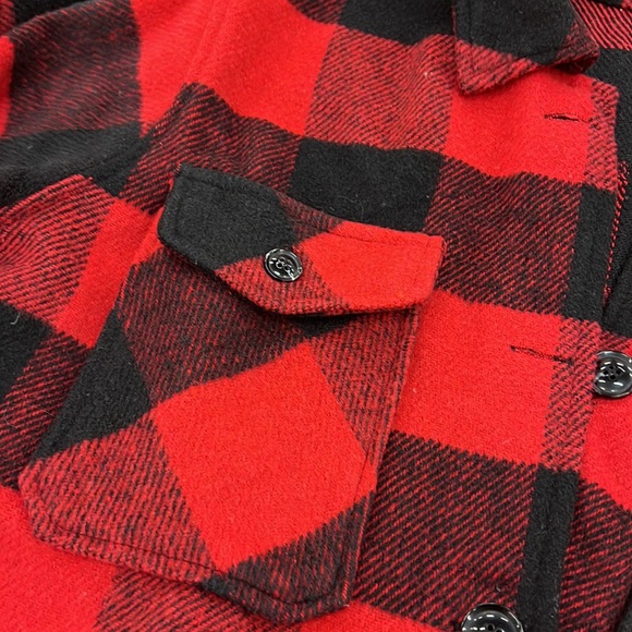 Sweet Lovely by Jen red black buffalo plaid l shacket coat Large - Picture 8 of 14